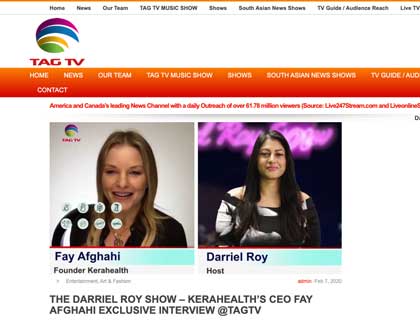 In the press – The Darriel Roy Show – Kerahealth’s CEO Fay Afghahi Exclusive Interview