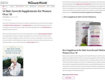 In the press – 14 Hair-Growth Supplements for Women Over 50